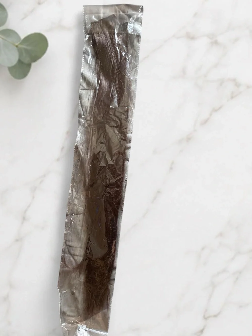 22 Inch Heat Safe Clip-In Straight Hair Extension - Dark Brown 5 Clips 1 Band